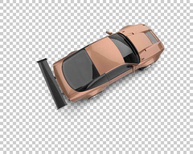 Ilustración de renderización 3D de un coche de carreras realista aislado en el fondo