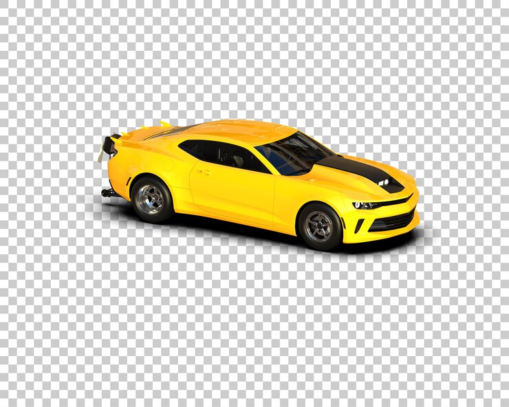 PSD ilustración de renderización 3d de un coche de carreras realista aislado en el fondo