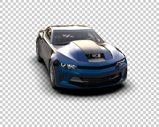 Ilustración de renderización 3D de un coche de carreras realista aislado en el fondo