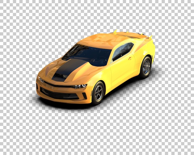 Ilustración de renderización 3D de un coche de carreras realista aislado en el fondo
