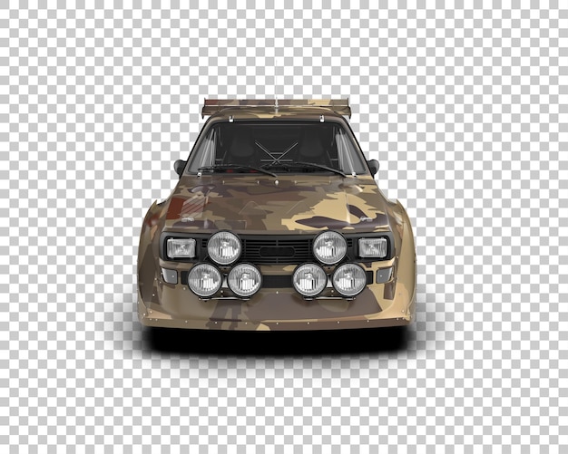 Ilustración de renderización 3D de un coche de carreras realista aislado en el fondo