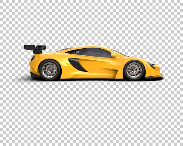 Ilustración de renderización 3D de un coche de carreras realista aislado en el fondo