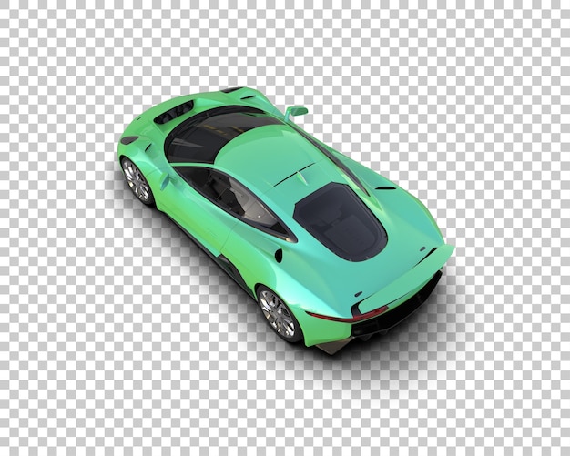 Ilustración de renderización 3D de un coche de carreras realista aislado en el fondo
