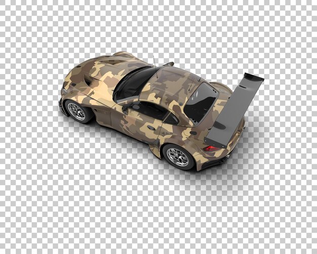 Ilustración de renderización 3D de un coche de carreras realista aislado en el fondo