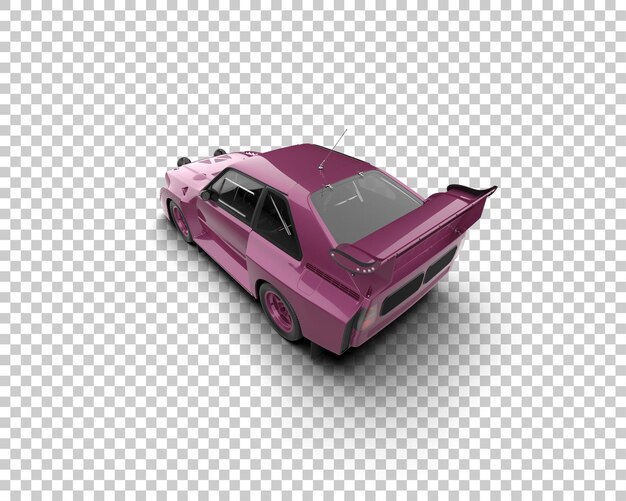 Ilustración de renderización 3D de un coche de carreras realista aislado en el fondo