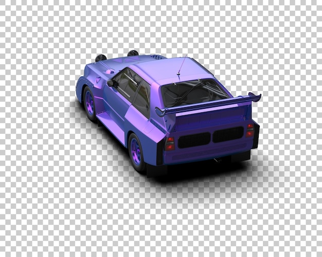 Ilustración de renderización 3D de un coche de carreras realista aislado en el fondo
