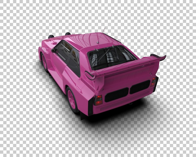 Ilustración de renderización 3D de un coche de carreras realista aislado en el fondo