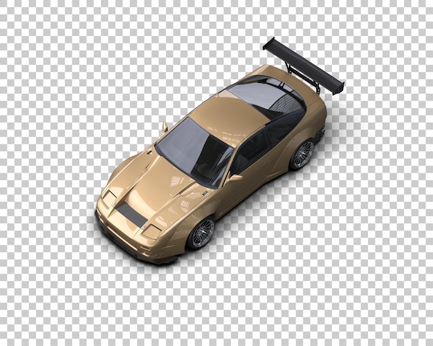 Ilustración de renderización 3D de un coche de carreras realista aislado en el fondo
