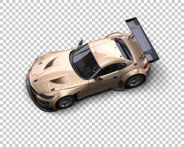 Ilustración de renderización 3D de un coche de carreras realista aislado en el fondo