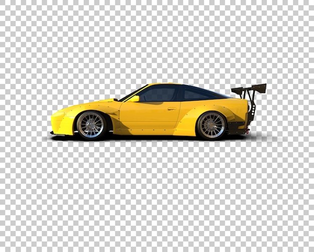 Ilustración de renderización 3D de un coche de carreras realista aislado en el fondo