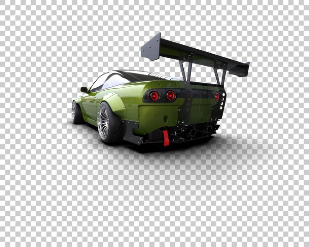 Ilustración de renderización 3D de un coche de carreras realista aislado en el fondo