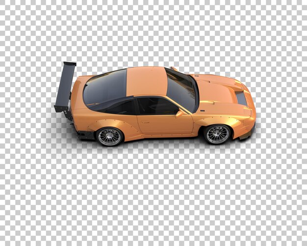 Ilustración de renderización 3D de un coche de carreras realista aislado en el fondo