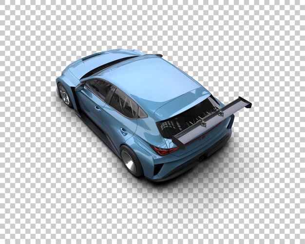 Ilustración de renderización 3D de un coche de carreras realista aislado en el fondo