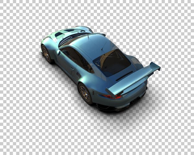Ilustración de renderización 3D de un coche de carreras realista aislado en el fondo