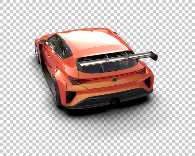 Ilustración de renderización 3D de un coche de carreras realista aislado en el fondo