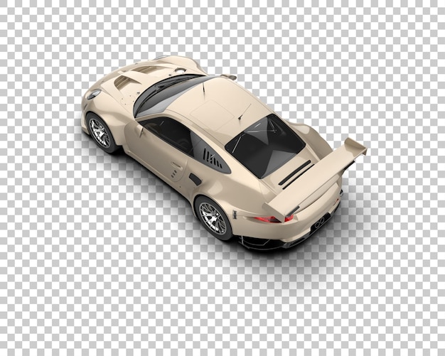 Ilustración de renderización 3D de un coche de carreras realista aislado en el fondo