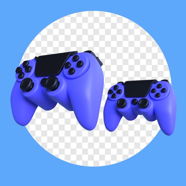 Ilustración de renderización 3D de un controlador de juego azul
