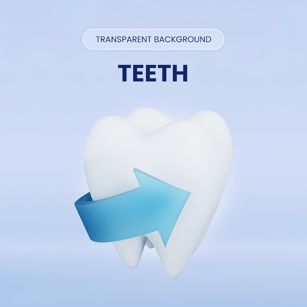 PSD ilustración de renderización en 3d de los dientes