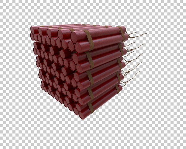 Ilustración de renderización 3D de dinamita aislada en el fondo