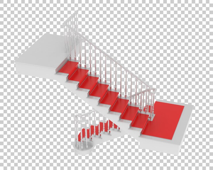 PSD ilustración de renderización en 3d de una escalera aislada sobre un fondo transparente