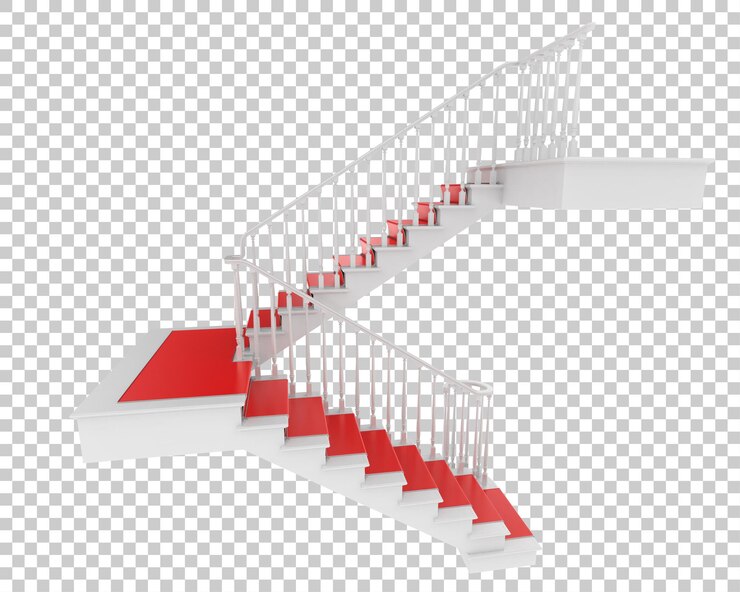 PSD ilustración de renderización en 3d de una escalera aislada sobre un fondo transparente