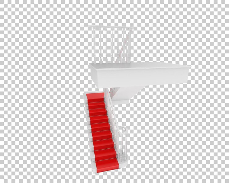 PSD ilustración de renderización en 3d de una escalera aislada sobre un fondo transparente