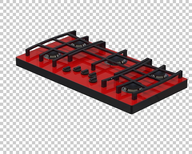 Ilustración de renderización en 3D de una estufa aislada sobre un fondo transparente