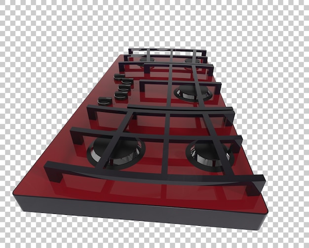 Ilustración de renderización en 3D de una estufa aislada sobre un fondo transparente