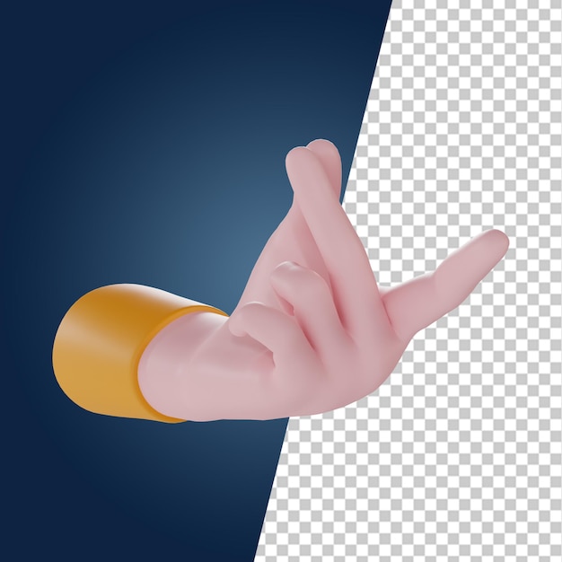 PSD ilustración de renderización en 3d con el gesto de la mano
