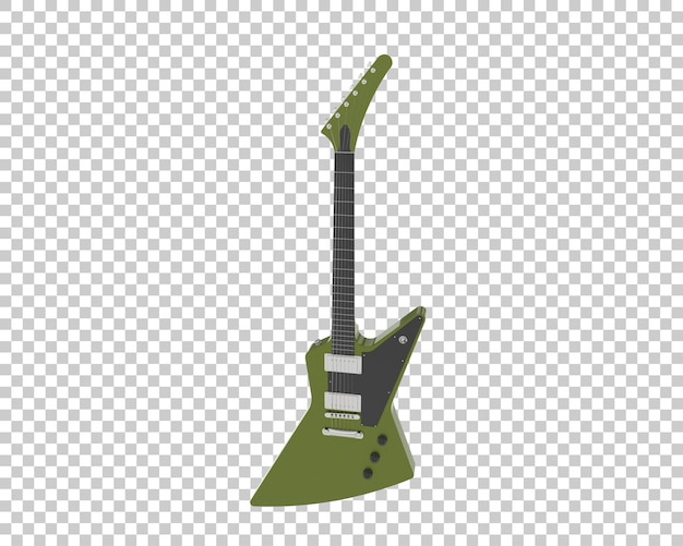 Ilustración de renderización 3D de guitarra eléctrica aislada en el fondo