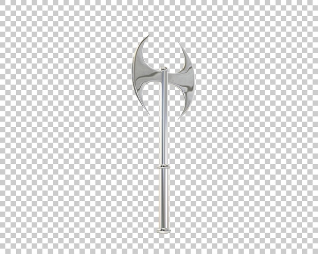 Ilustración de renderización 3D del hacha aislada en el fondo