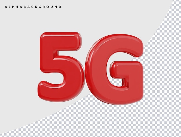 Ilustración de renderización en 3D del icono 5g