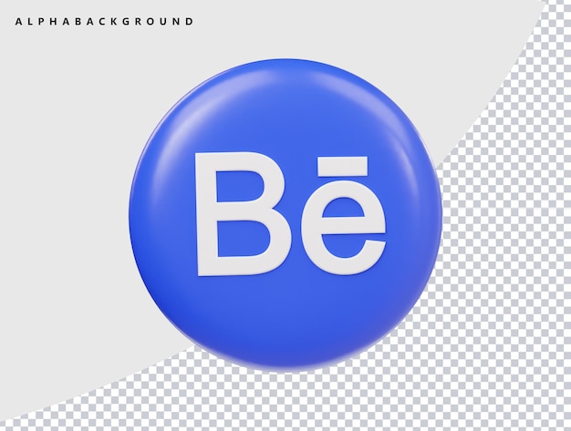 Ilustración de renderización en 3D del icono de Behance