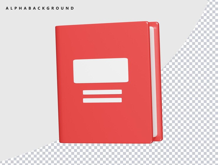 PSD ilustración de renderización en 3d del icono del libro