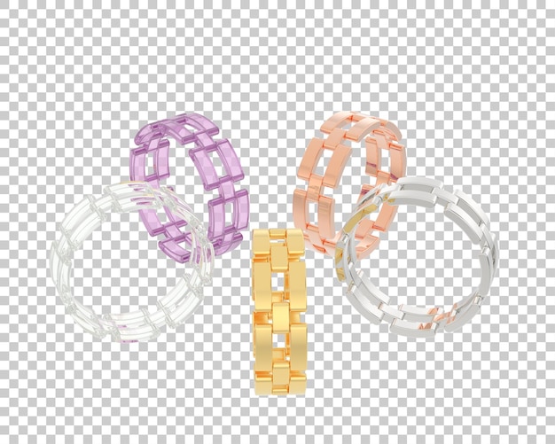 Ilustración de renderización 3D de joyas aisladas en el fondo