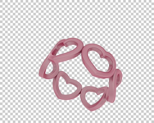Ilustración de renderización 3D de joyas aisladas en el fondo