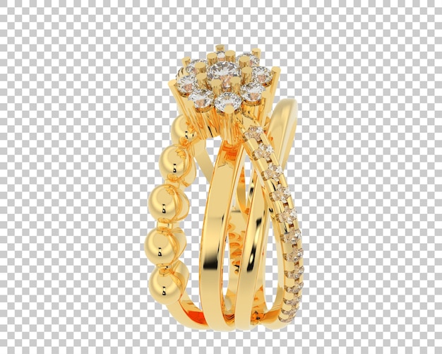Ilustración de renderización 3D de joyas aisladas en el fondo