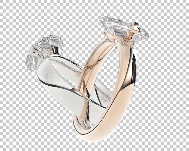 Ilustración de renderización 3D de joyas aisladas en el fondo