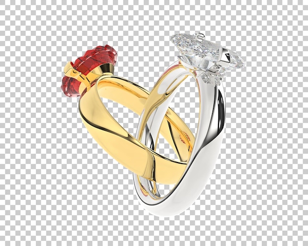 Ilustración de renderización 3D de joyas aisladas en el fondo