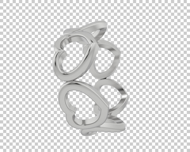 Ilustración de renderización 3D de joyas aisladas en el fondo