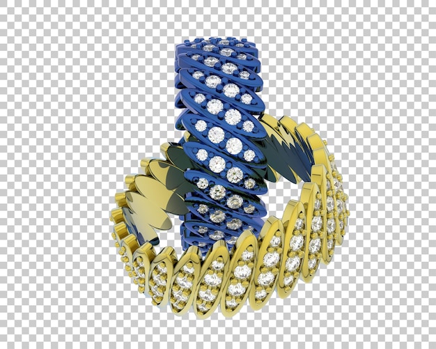 Ilustración de renderización 3D de joyas aisladas en el fondo