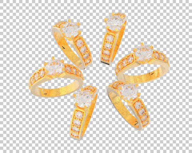 Ilustración de renderización 3D de joyas aisladas en el fondo