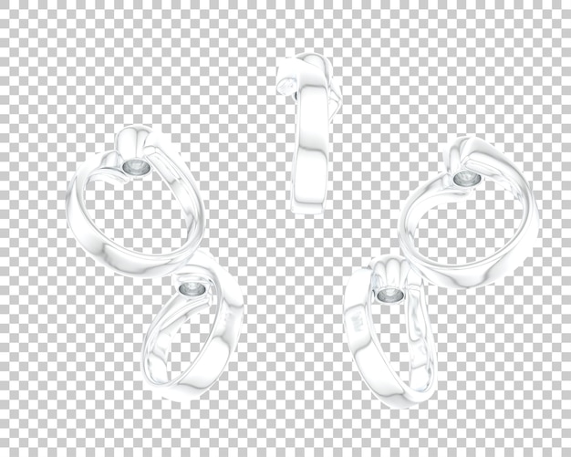 Ilustración de renderización 3D de joyas aisladas en el fondo