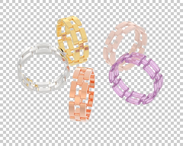 Ilustración de renderización 3D de joyas aisladas en el fondo