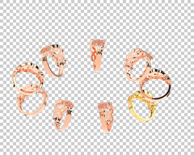 Ilustración de renderización 3D de joyas aisladas en el fondo