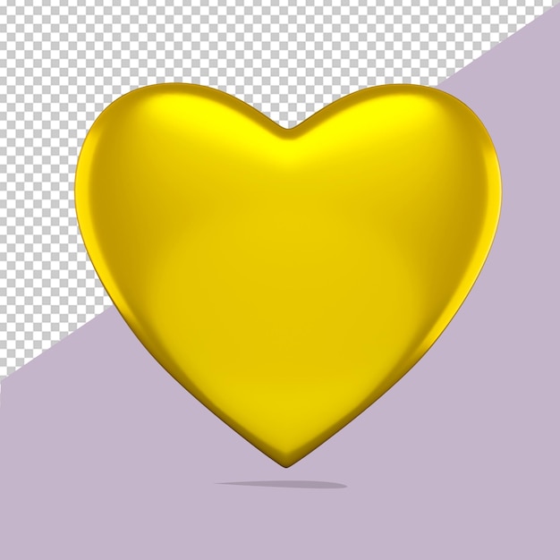 PSD ilustración de renderización en 3d del logotipo de amor dorado