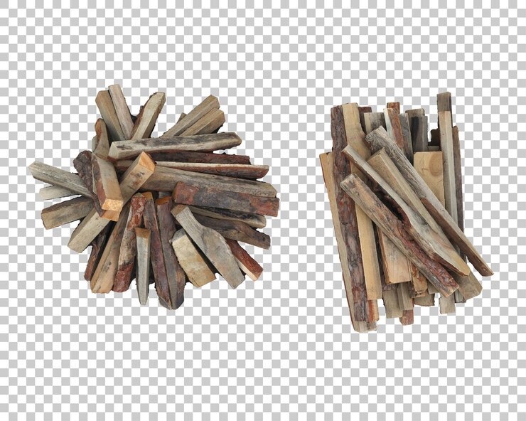 PSD ilustración de renderización 3d de madera para fuego aislada en el fondo