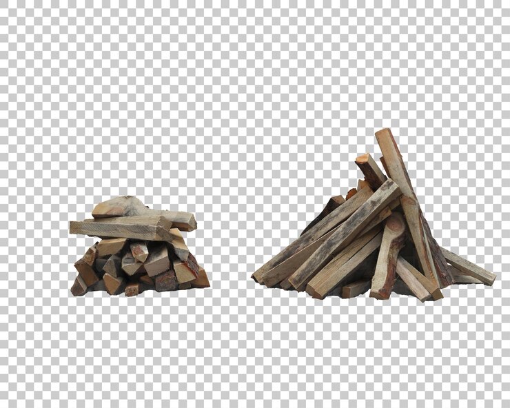 PSD ilustración de renderización 3d de madera para fuego aislada en el fondo