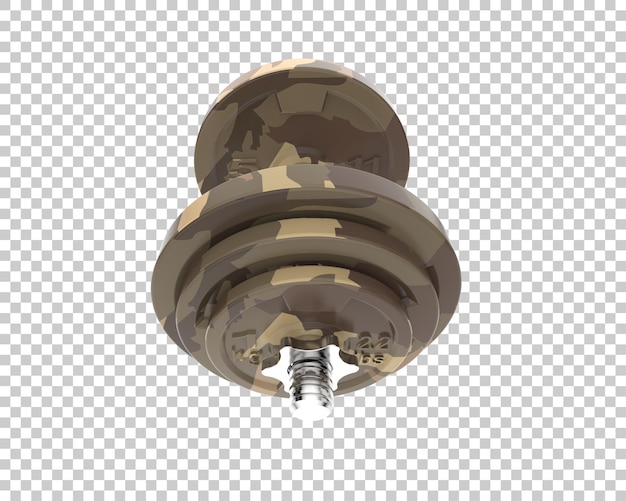 Ilustración de renderización 3D de una mancuerna aislada en el fondo