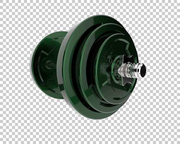 Ilustración de renderización 3D de una mancuerna aislada en el fondo